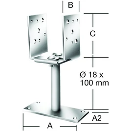 Vormann 71326000 állítható oszloptalp 60-140x70x115