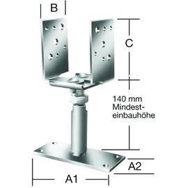 Vormann 71331000 dübelezhető oszloptalp 150/70x70x115