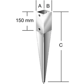 Vormann 71400000 leszúrható oszloptalp 71x71x750