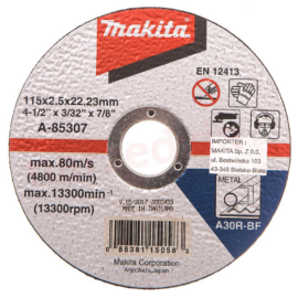Makita A-85307 Vágókorong ACÉL 115x2,5mm