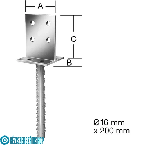 Vormann 71280000 betonozható oszloptalp 80x80x100