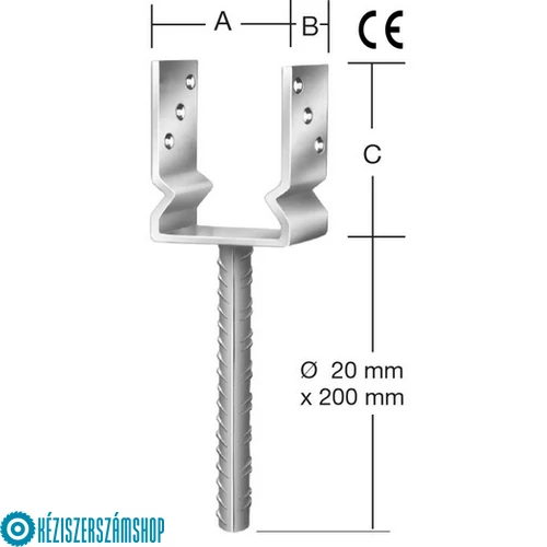 Vormann 71296000 betonozható oszloptalp 91x60x125