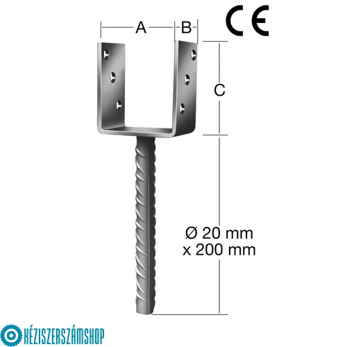 Vormann 71316000 betonozható oszloptalp 91x60x102