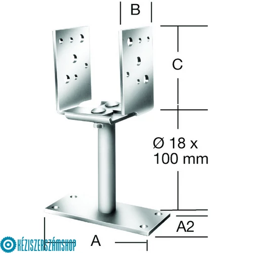 Vormann 71326000 állítható oszloptalp 60-140x70x115