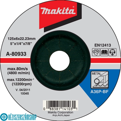 Makita A-80896 Csiszolótárcsa INOX 230x6mm