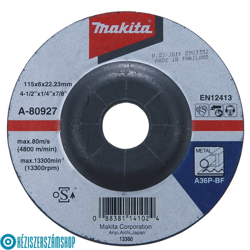 Makita A-80927 Csiszolótárcsa ACÉL