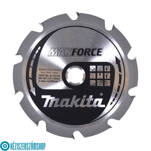 Makita B-32100 MakForce körfűrésztárcsa 165x20x10mm