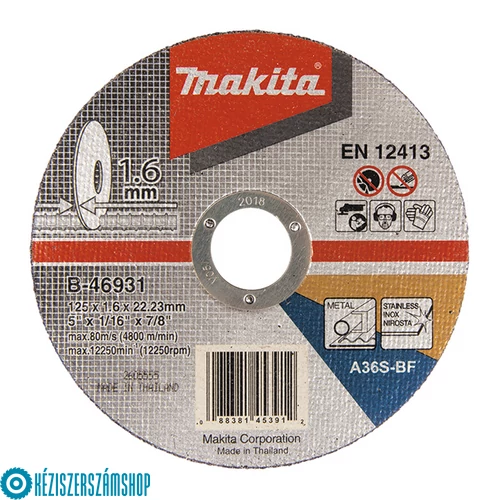 Makita B-45755 Vágókorong INOX 115x1,6 mm