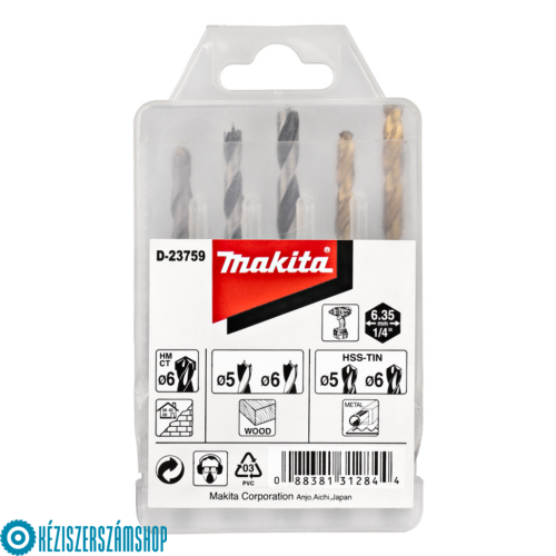 Makita D-23759 Hatszög befogású fúrókészlet fa, fém, kőzet 5-6mm 5db-os