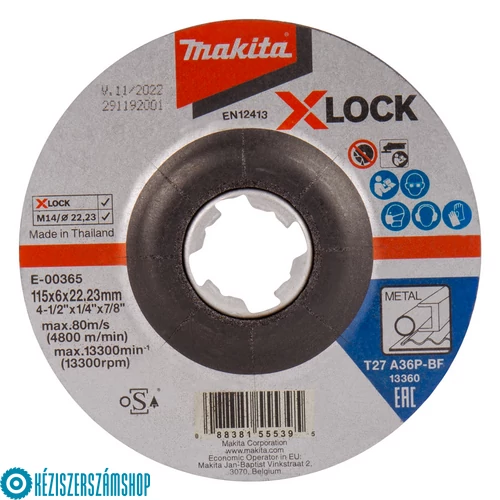 Makita E-00365 X-LOCK csiszolókorong acél (metal)