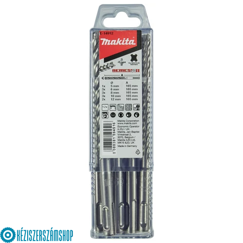 Makita E-14912 SDS-Plus Nemesis Zentro fúrószár készlet 12 részes