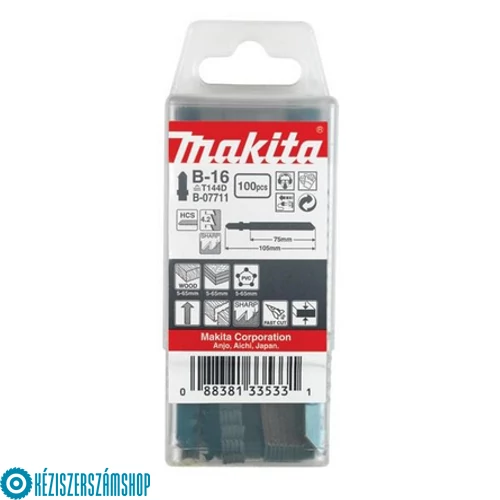 Makita B-07711 B16 szúrófűrészlap FA, MŰANYAG 80mm, Z8, 5-65mm (~T144D) 100db