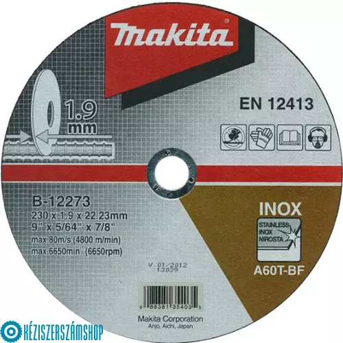 Makita B-12273 Vágótárcsa 230/1,9mm