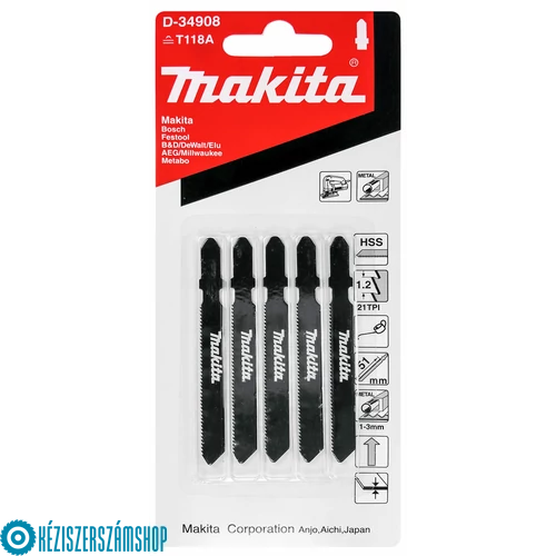 Makita D-34908 Szúrófűrészlap fém HCS L75mm Z21 5db