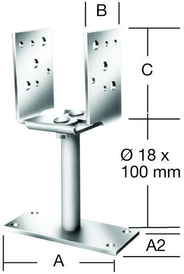 Vormann 71326000 állítható oszloptalp 60-140x70x115
