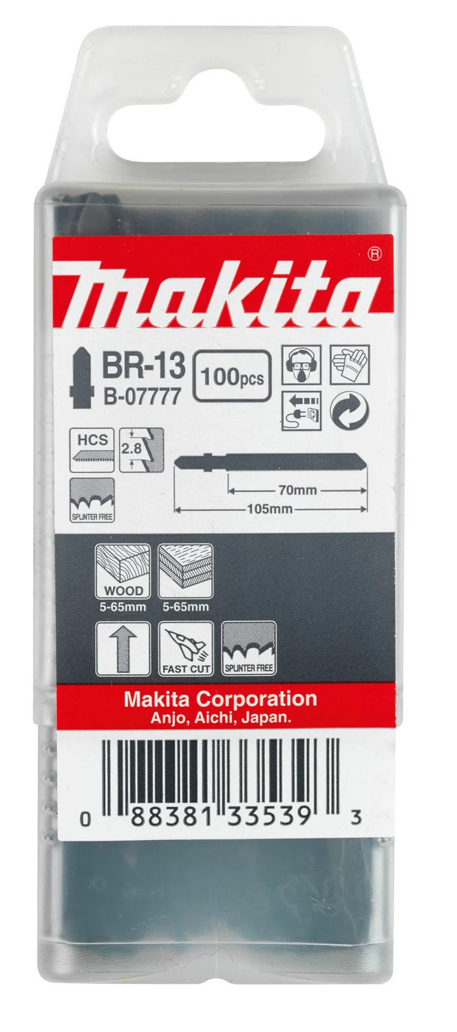 Makita B-07777 BR13 szúrófűrészlap FA 70mm, Z9, 5-65mm 100db