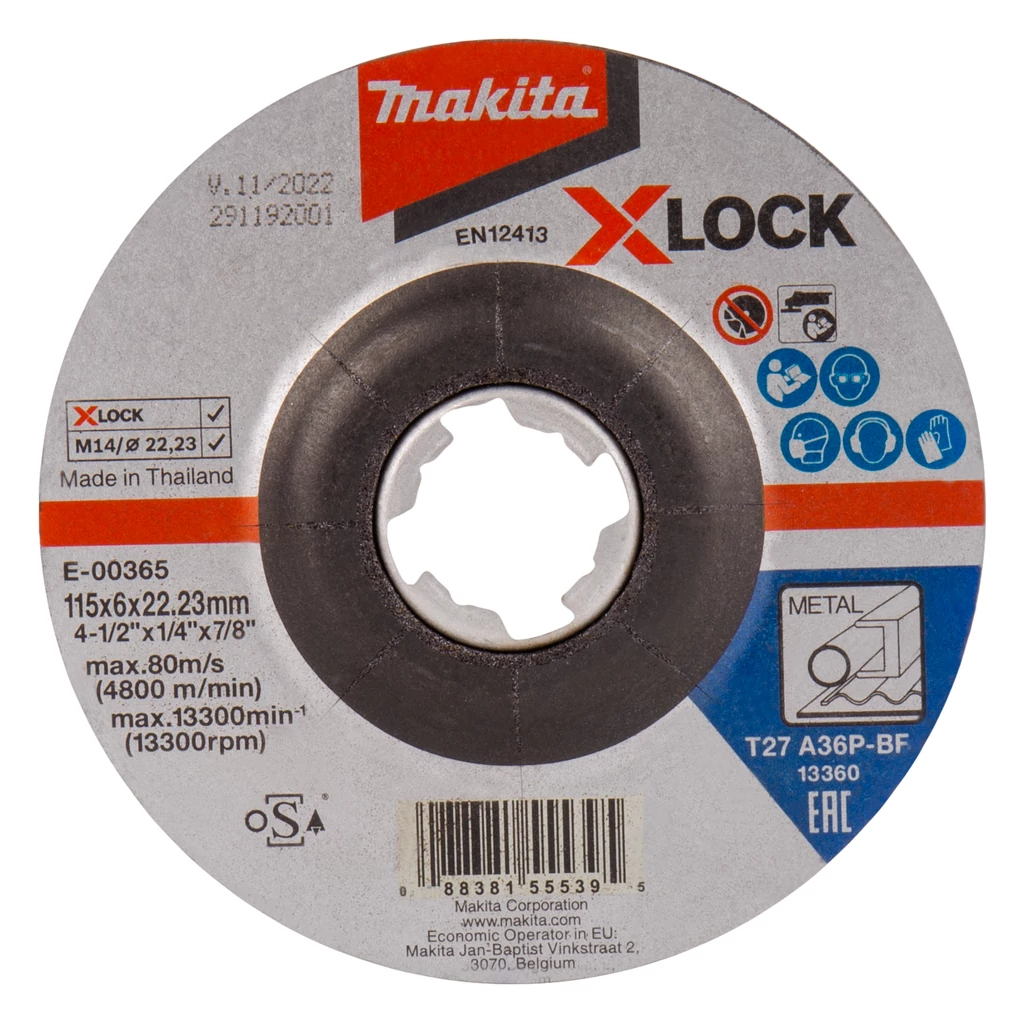 Makita E-00365 X-LOCK csiszolókorong acél (metal)