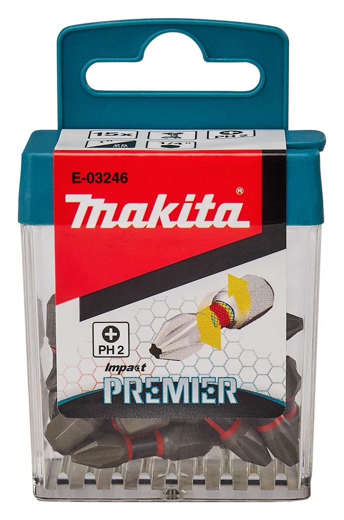Makita E-03246 Impact PREMIER torziós csavarbehajtó bit PH2 25mm (15db/cs.)