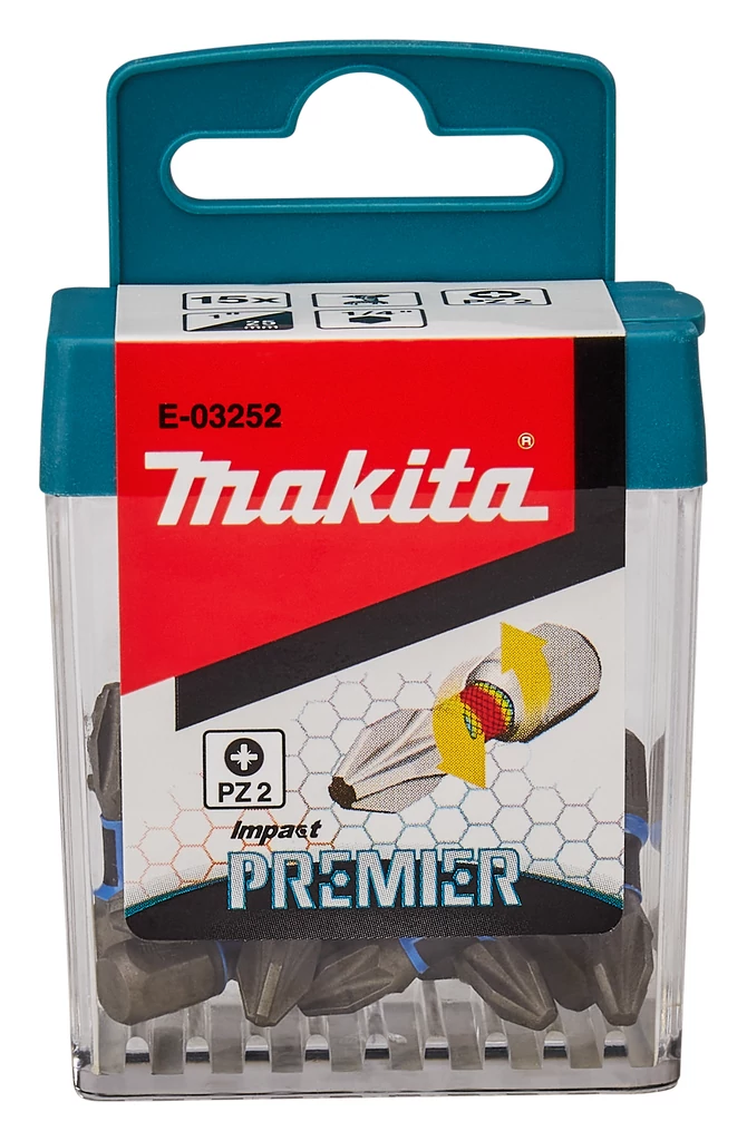 Makita E-03252 impact PREMIER torziós csavarbehajtó bit PZ2 25mm (15db/cs.)