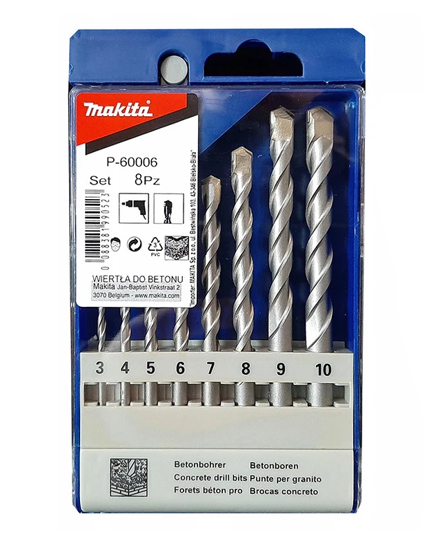 Makita P-60006 Hengeres befogású kőzetfúró 2+ készlet 8db-os