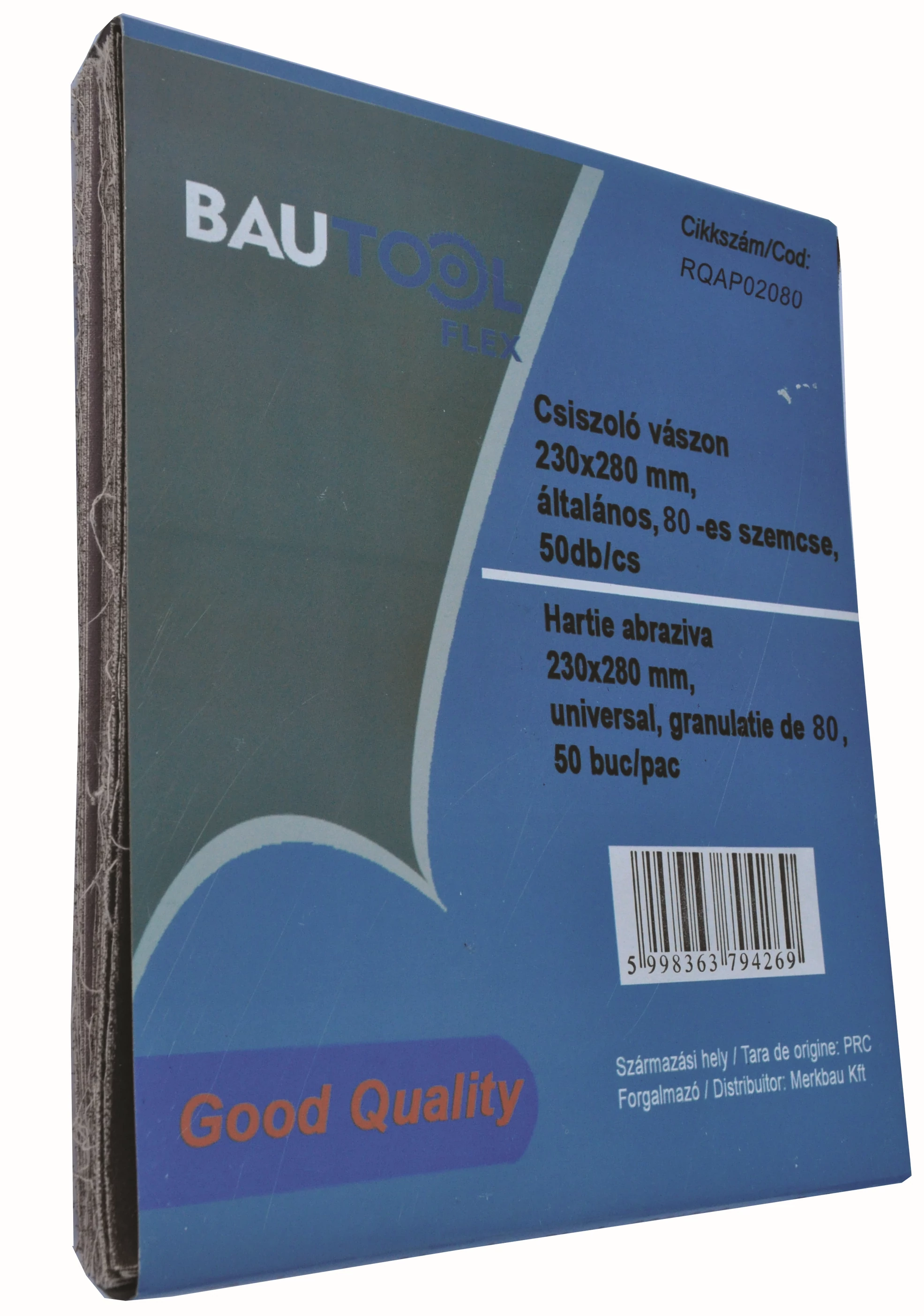 Bautool RQAP02060 Csiszolóvászon, 60-as szemcsedurvaság, 50db/cs.