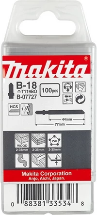 Makita B-07727 B18 szúrófűrészlap FA, MŰANYAG 44mm, Z14, 2-35mm (~T119BO) 100db