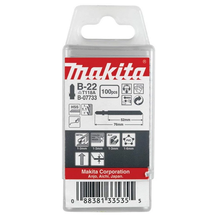 Makita B-07733 B22 szúrófűrészlap ACÉL 52mm, Z24 (~T118A) 100db