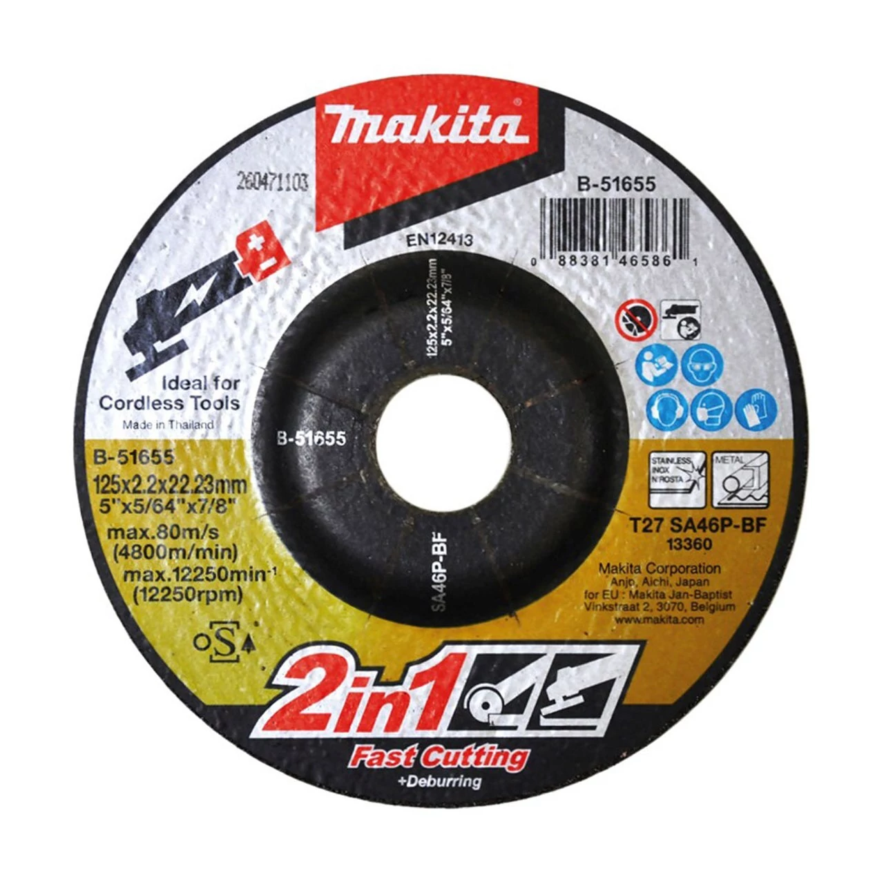 Makita B-51655 Vágókorong ACÉL 125x2,0mm