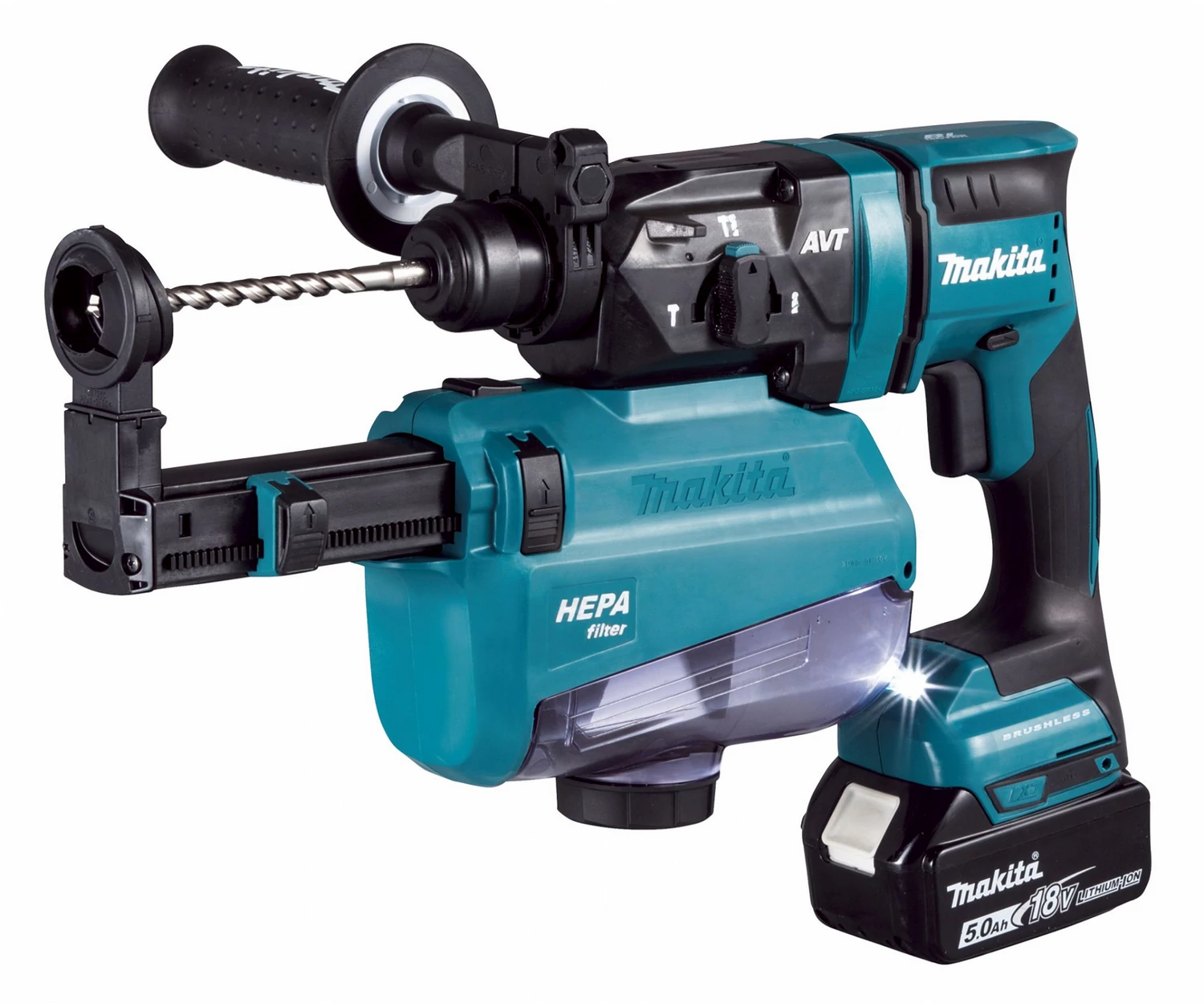 Makita DHR182RTWJ SDS-Plus fúró-vésőkalapács 18V LXT 2x5Ah